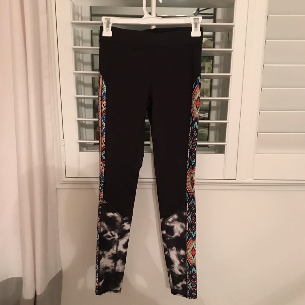 Black tribal cow print leggings